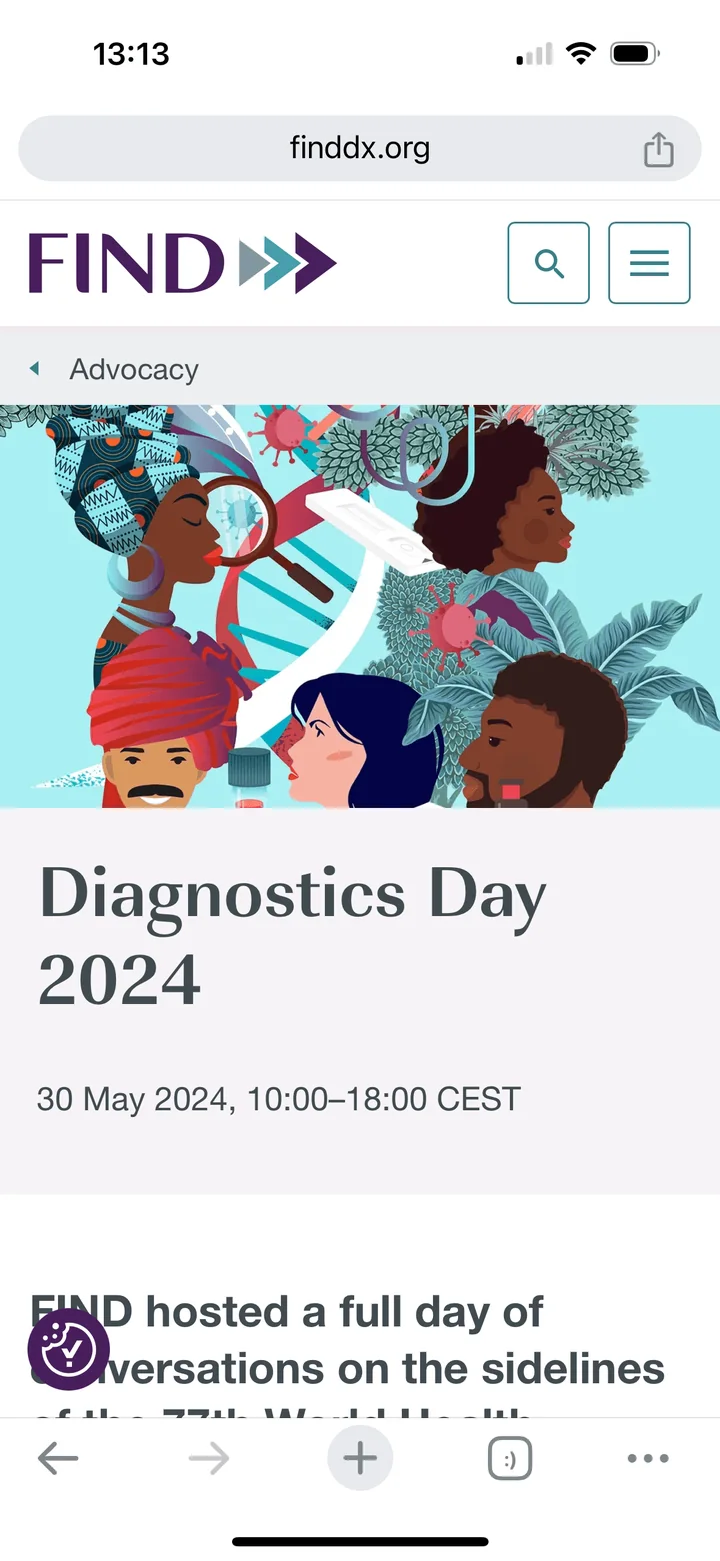 FIND mobile site: Diagnostics Day 2024 advocacy page